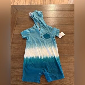 Blue and White Hooded‎ Baby Romper nwt 24 month